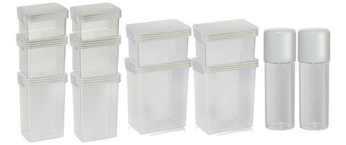 Imagen 2 de 5 de Kit 12 Contenedores Herméticos Táper Organizador Plástico