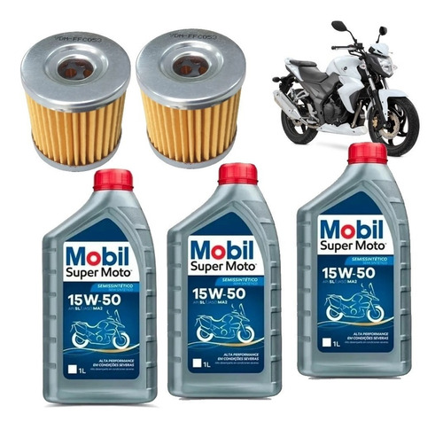 Kit Para 2 Trocas De Óleo Dafra Next 250 Mobil 15w50 Ffc053