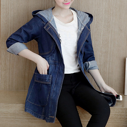 Chamarra F, Chaqueta, Vaqueros, Blusa Con Capucha Lon 7004 P