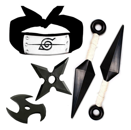 Pack Naruto Vincha Akatsuki + Kunai + Shuriken 