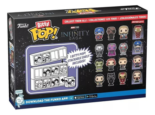 Funko Bitty Pack X4 Marvel Hulk Black Widow Hawkeye Mystery