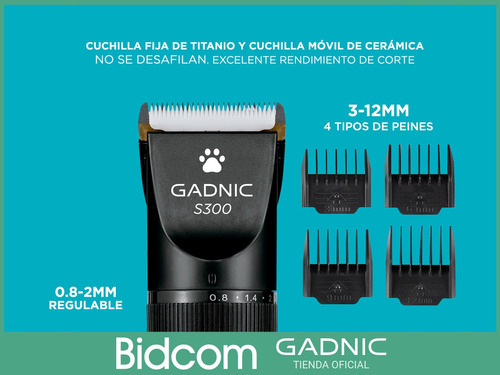 Imagen 5 de 10 de Peladora Para Perros Canina Cortadora Pelo Gadnic S300 + Kit