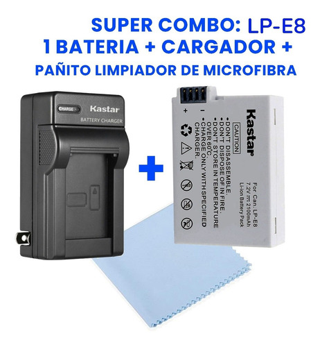Cargador Mas Bateria Lp E8 Para Canon T2i, T3i, T4i, T5i 
