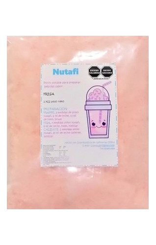 Base Para Preparar Frappe, Nutafi, Sabor Fresa De  1kg