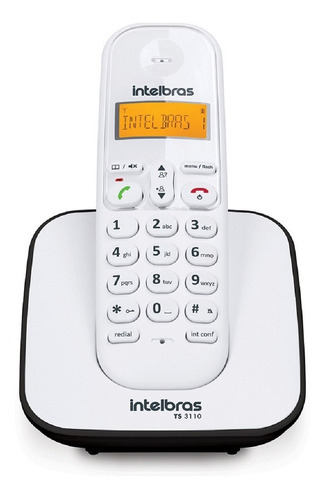 Aparelho Telefone Fixo Sem Fio Digital Branco Preto Bina Top