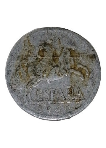 5 Céntimos 1940 España , Moneda Sin Limpiar.