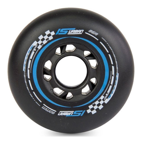 Imagem 6 de 6 de Rodas P/ Patins Roller Is Urban Preto 80mm/86a 8 Unid Pro