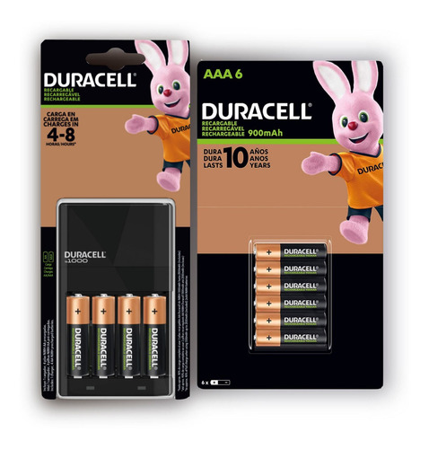 Duracell Kit Cargador + 4 Pilas Aa + 6 Pilas Aaa Recargables