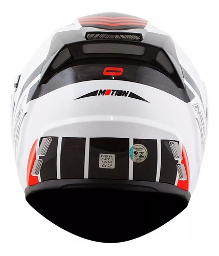 Imagem 6 de 6 de Capacete para moto escamoteável Norisk FF345 Route branco, preto e vermelho motion tamanho 54