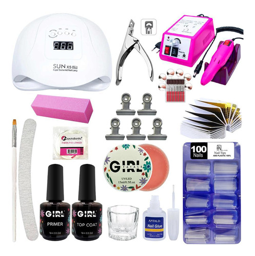 Kit Para Unhas Em Gel Acrigel Cabine Profissional 80 Watts