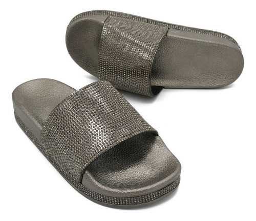 Zapatillas Estilo Diamantes De Imitación Y Sandalias De Suel