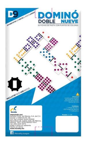 Domino Doble Nueve 55 Fichas De Pasta Novelty