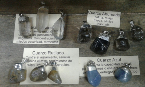 Dijes Piedra Cuarzo Rutilado, Azul, Ahumado Y Punta Cuarzo