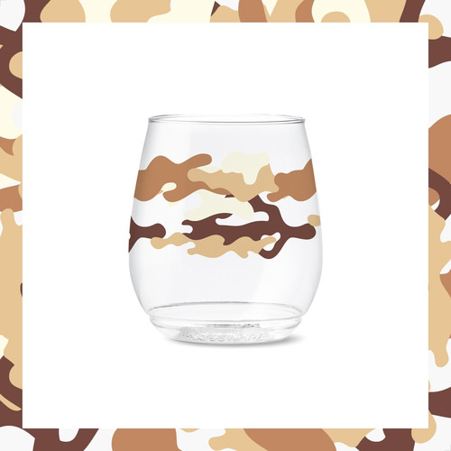 Tossware Pop Serie Vino Camo De 14 Oz, Juego De 6, Vasos Imp