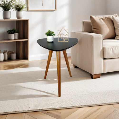 Mesa Lateral Pe Palito Orgânico Libano 50x60cm Preto He