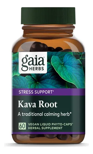 Cápsulas Líquidas Veganas De Raíz De Kava Kava De Gaia Herbs