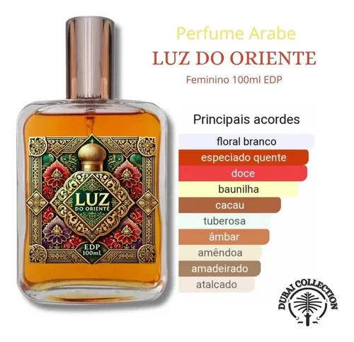 Perfume Arabe Luz Do Oriente Feminino Edp Importado Amadeirado
