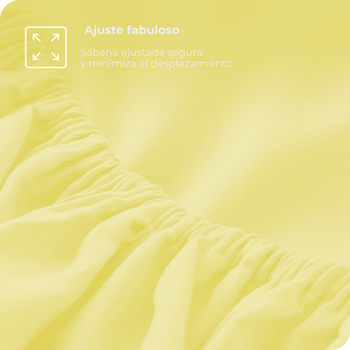 Sabana De Cajon Ajustable De Microfibra Diferentes Tamaños Amarillo Individual Liso