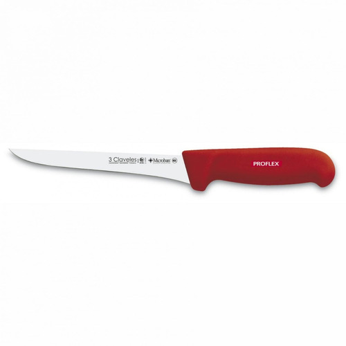 Cuchillo Deshuesador Tres Claveles 15 Cm Rojo