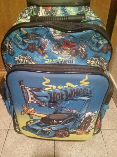 Mochila Escolar Hotwheels Carrito