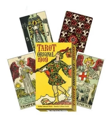 Tarot Original 1909 Rider Waite Cartas Tarot-Tarot Baraja Vintage Tarot Deck con Caja, Cartas del Tarot de Patrones Coloridos Juego de Cartas Adulto Juego de Mesa, para Hombres y Mujeres, 10,3 x 6 cm 