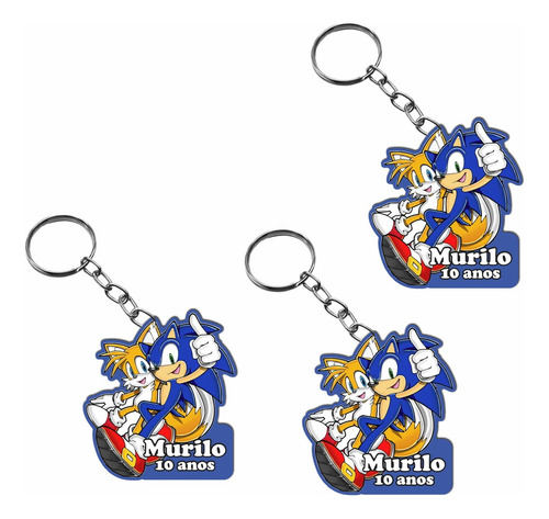 Kit 20un Chaveiro Personalizado Sonic Em Mdf A6