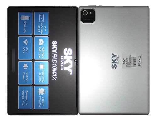 Tablet  con funda Sky Devices PAD10 MAX 64GB gris y 3GB de memoria RAM