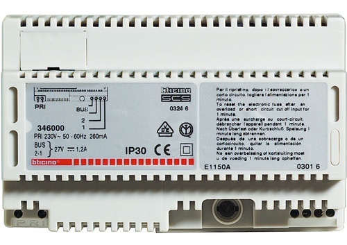 Imagen 1 de 2 de Alimentador Audio Digital 2 Hilos 346000 Bticino
