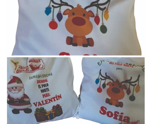 Bolsa Costal  Navidad De Tela Personalizada 45cmx45cm 2u.