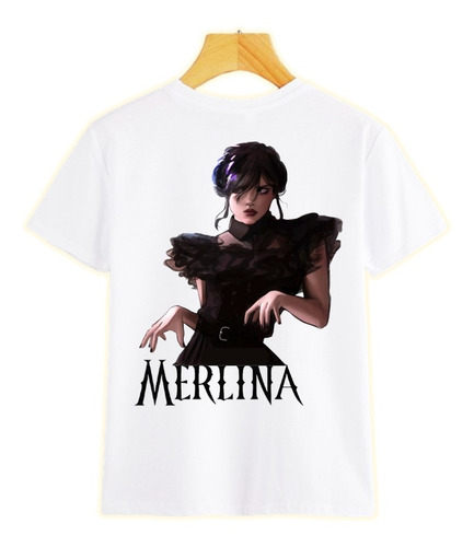 Camisetas De Merlina Para Niñas - Sublimada  Piel De Durazno