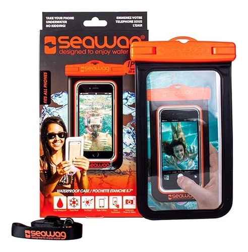 Funda Impermeable Para Celular Negro/ Naranja- Seawag