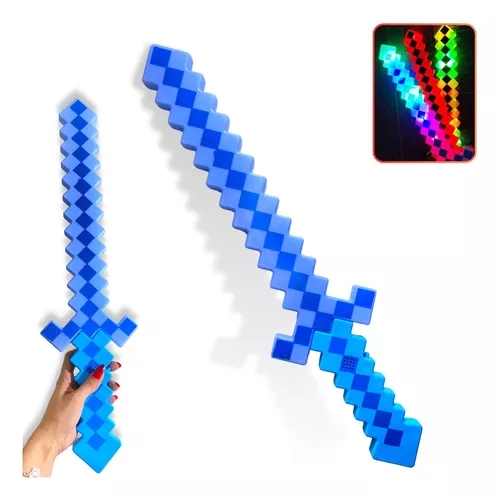 Kit Brinquedo Espadinha E Arminha Minecraft C/som E Luz na