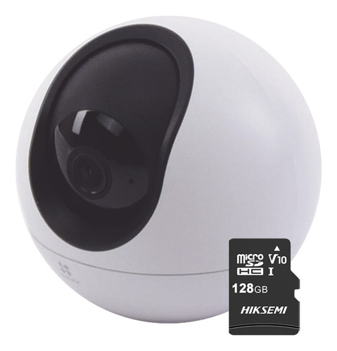 Ezviz Mini Cámara H6-plus-128 Pt Ip 3k 5 Mp Wi-fi Con Detección Humana Y Mascotas Doble Banda 2.4- 5g Seguimiento Inteligente Y Audio De Dos Vías + Micro Sd 128gb Para Uso Interior