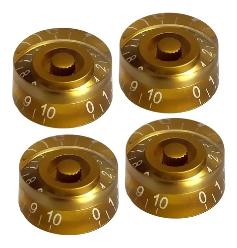 Manopole Chitarra LP Oro E Bianco – Set Da 4 Per Controlli Volume E Tono Su Les Paul E SG