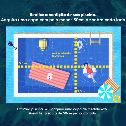 Capa Para Piscina Pvc Completa Proteção Segurança 3x9 / 9x3