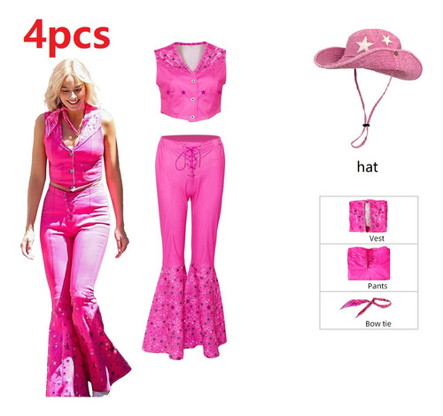 4 Piezas Disfraz Barbie Niña, Disfraz De Princesa Barbie, Tr