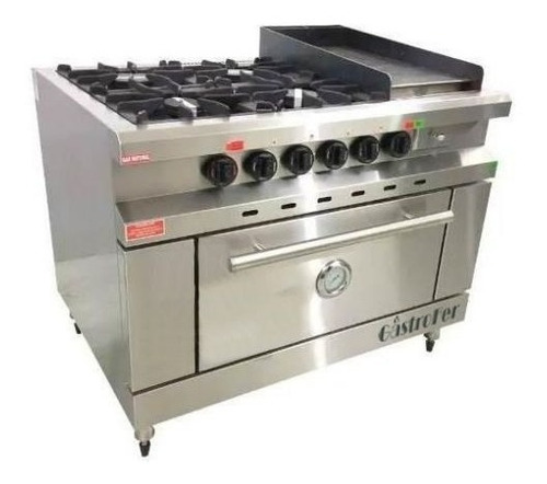 Imagen 3 de 3 de Cocina Industrial Pesada 4 H + Plancha Linea Super Rovesco