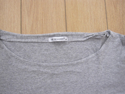 Remera Gris , Lentejuelas Negras Manga 3/4 The Designer T:m
