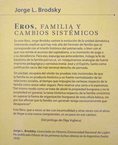 Eros, Familia Y Cambios Sistémicos, Jorge Brodsky