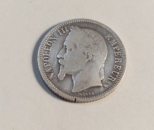 Francia 1866 1 Franco Plata Napoleon Iii (Usado)