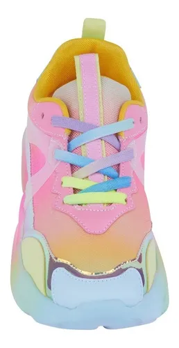 346 74 Tenis Sneakers Urbanos Dama Colores Tornasol Env o gratis