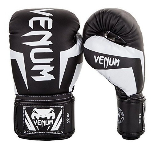 Venum Elite Boxeo Glovess, Negro - Blanco, 16 Oz
