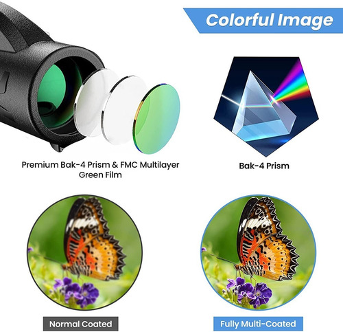 Imagen 4 de 8 de Telescopio Monocular, Bak4 Monocular Hd De Alta Potencia