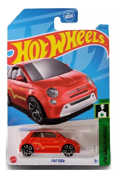 Fiat 500e Rojo Hot Wheels Tarjeta Americana