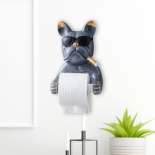 . Soporte De Papel Higiénico Nórdico, Estatua De Perro Gris