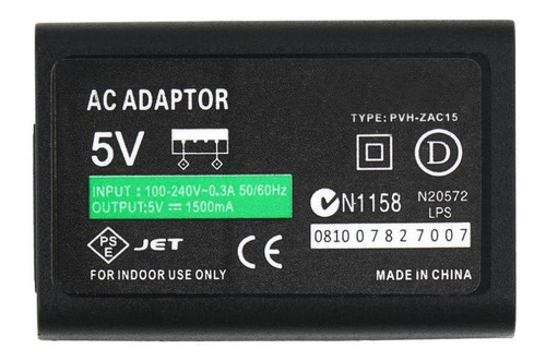 Imagen 3 de 4 de Cargador Adaptador De Corriente Ac + Cable Usb Ps Vita