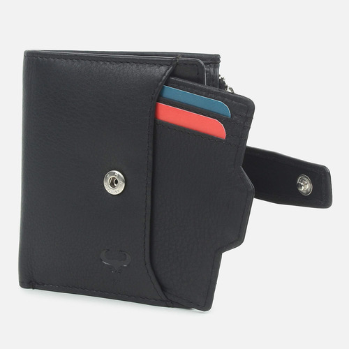 Alphahide Cartera Plegable Compacta De Cuero Genuino Para Mu