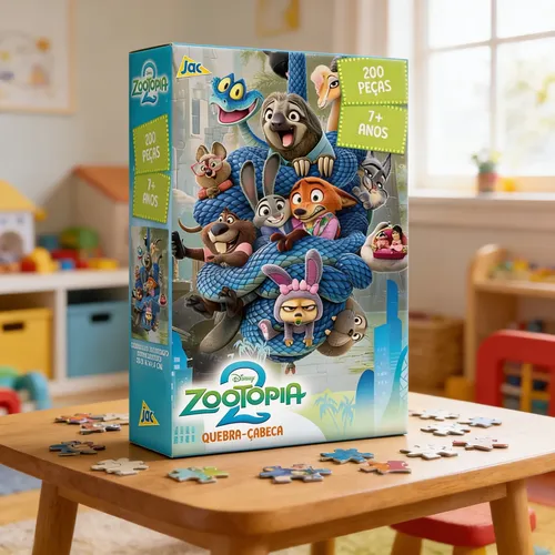 Quebra Cabeça Puzzle Zootopia 2 Disney 200 Peças Toyster