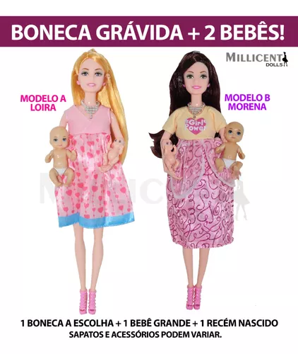 Barbie gravida com beb na barriga