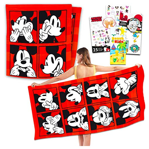 Toalla De Playa De Mickey Mouse, Conjunto De 2 Toallas ...